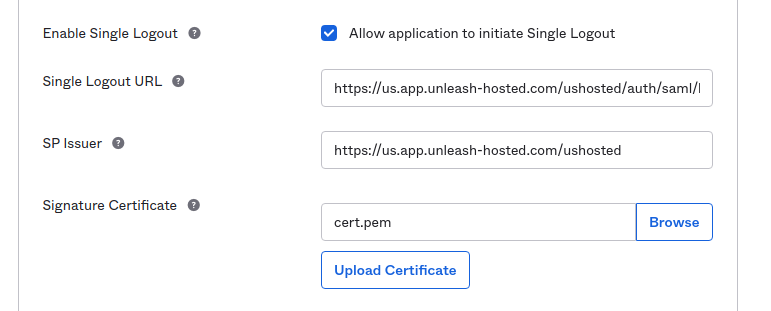 SAML 2.0 Okta sing-out config